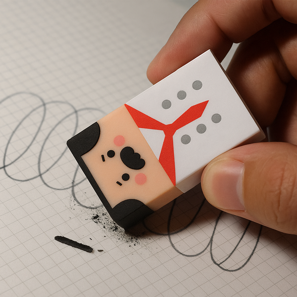 borrador de goma interacivo "El borrador que se queda calvo 🤯✏️"