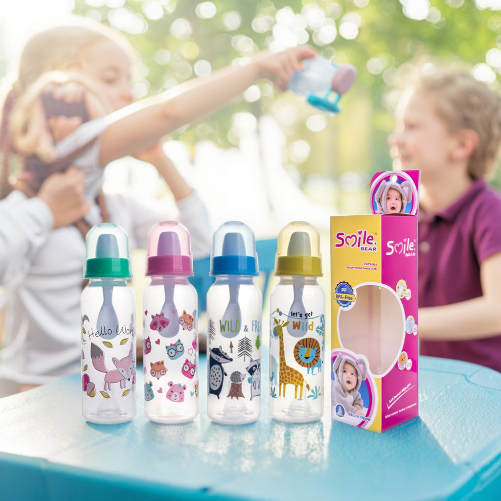 Set x2 Biberón de Silicona 3 en 1 de 250 ml Resistente a Altas Temperaturas